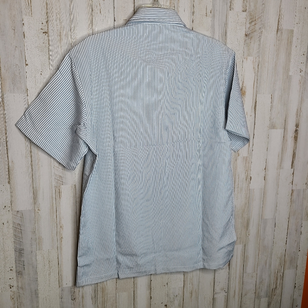 Native North Men's Blue Striped Bureau Shirt Button Up Front Size Large - Picture 9 of 9